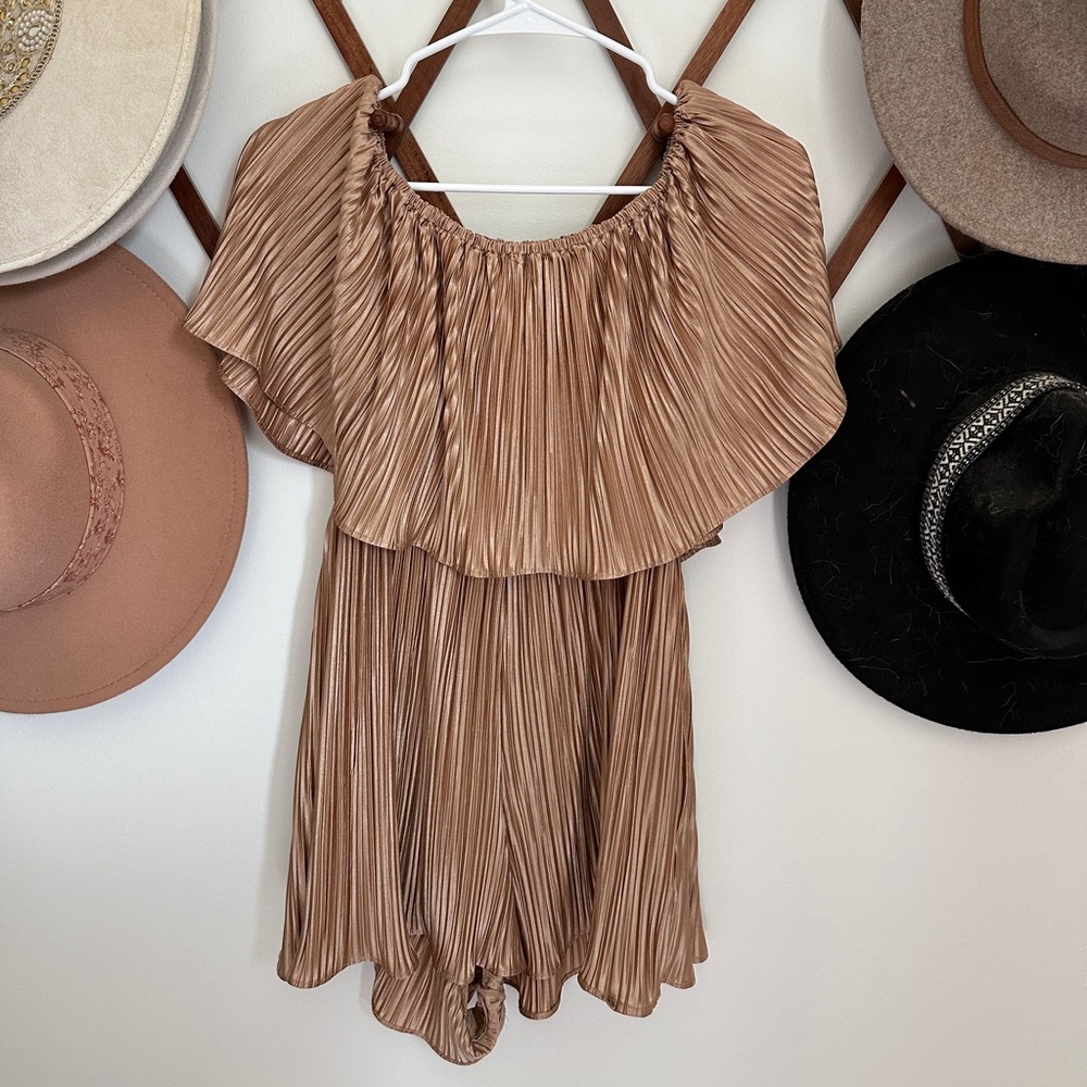Elegant Pleated Off-Shoulder Dress